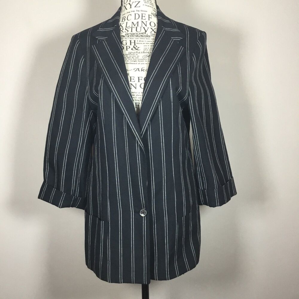 Fine yarn Frank Borestein blazer jacket single breasted coastal grandma vintage